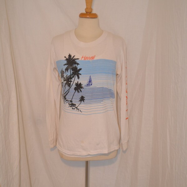 Vintage Long Sleeve 'Hawaii' Tee - Men's XS - S / Women's S - M