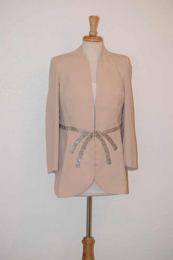 Beautiful Blush Crepe de Chine Fitted Jacket / Co… - image 1