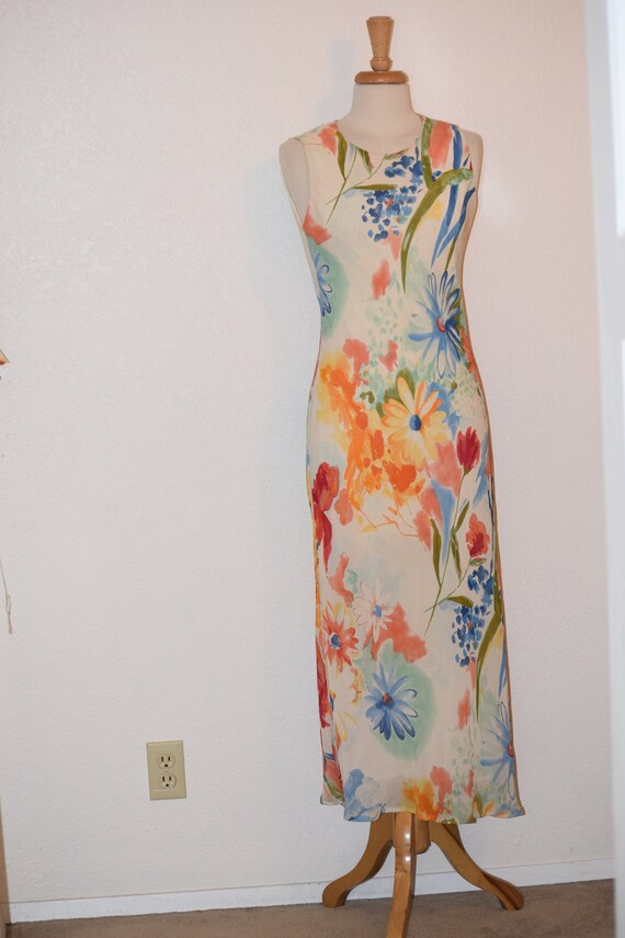 Beautiful Floral ' Tessuto' Sleeveless Sheath Max… - image 2