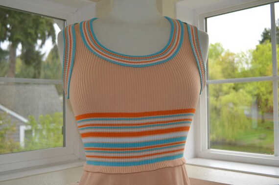 Vintage 'Giamo Knits' Sherbet Orange Sleeveless Ma