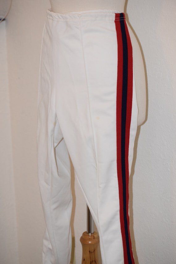 Vintage White Red and Blue Stirrup Cheer / Cheerleading Supply Co. Inc.  Pants / Athletic Pants / Gymnastic Pants Women's Medium 