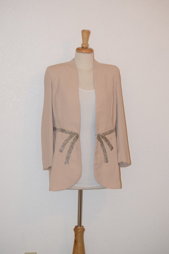 Beautiful Blush Crepe de Chine Fitted Jacket / Co… - image 2