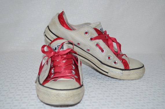 white converse red laces