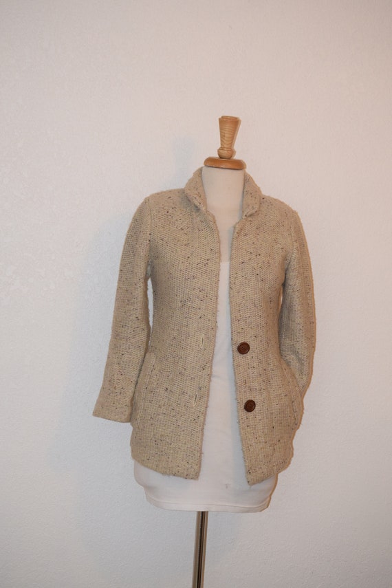 Vintage Chunky 'Zado' Knit Beige / Khaki Tweed Car