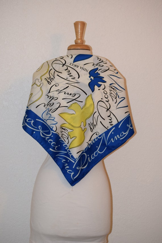 Beautiful Nini Ricci Royal Blue and Yellow L'Air … - image 2