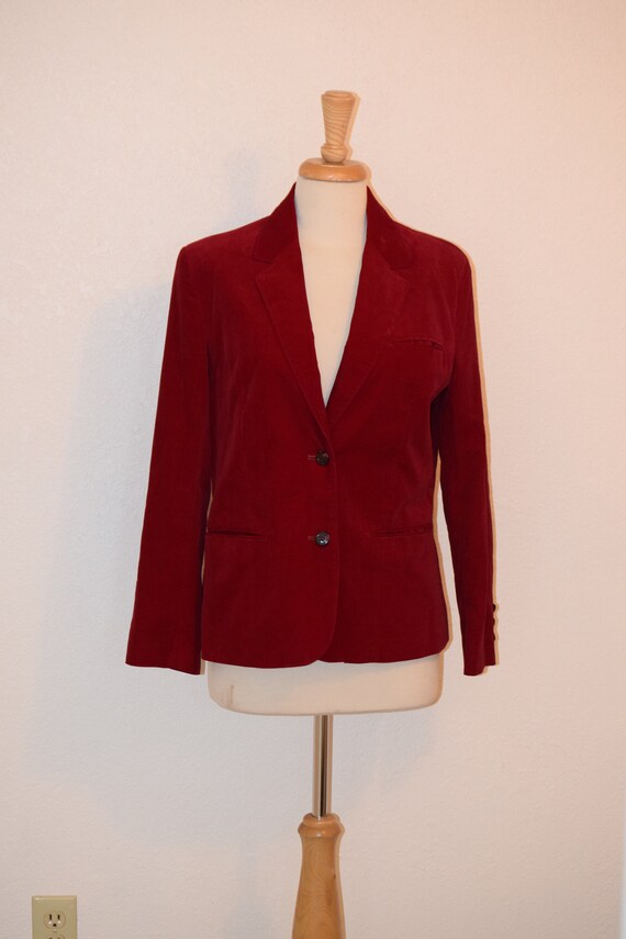 Beautiful Merlot Satin 90s Vintage Embroidered Jacket Small