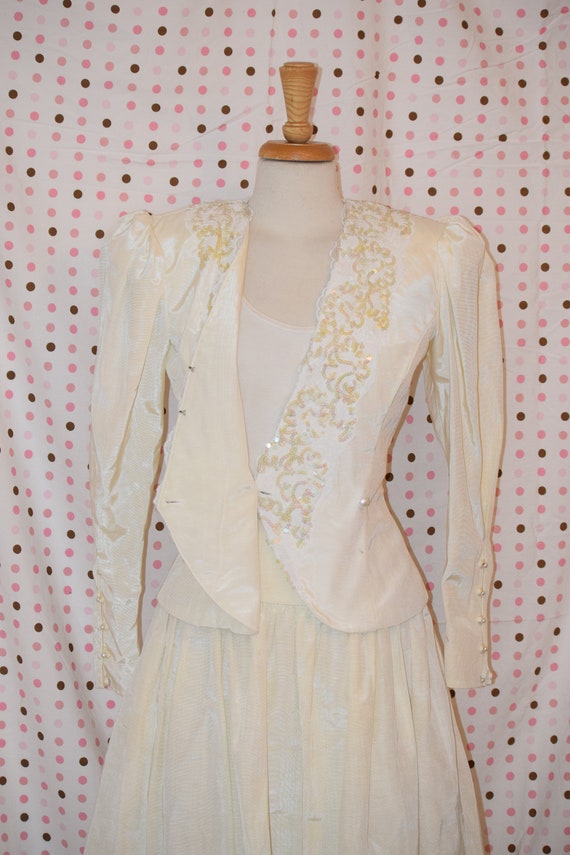 Creamy Jessica McClintock Two Piece Edwardian / O… - image 5