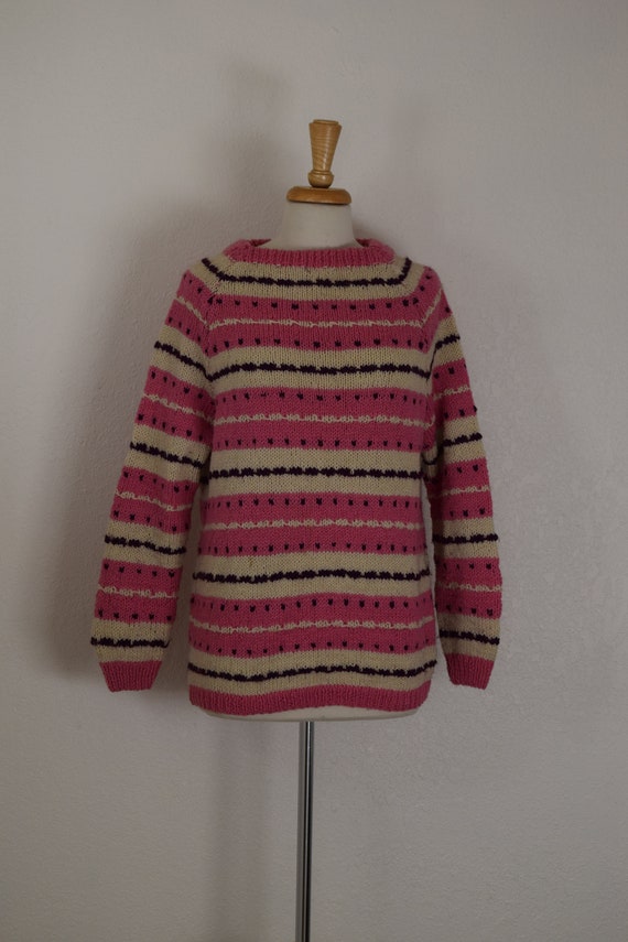 Pretty Darn Adorable Hand Knit White, Bright Pink 