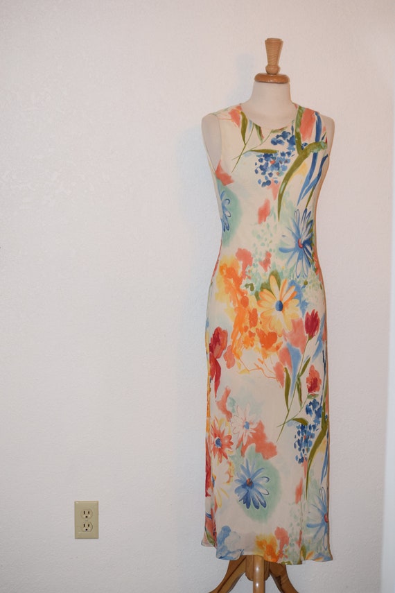 Beautiful Floral ' Tessuto' Sleeveless Sheath Max… - image 3