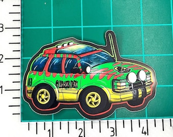 Jurassic Park Ford Explorer Pearlescent Holographic Sticker