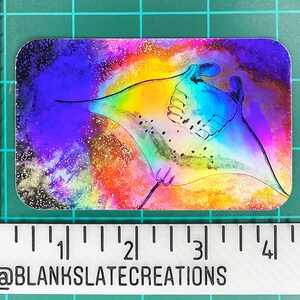 Cosmic Manta Ray Holographic Sticker