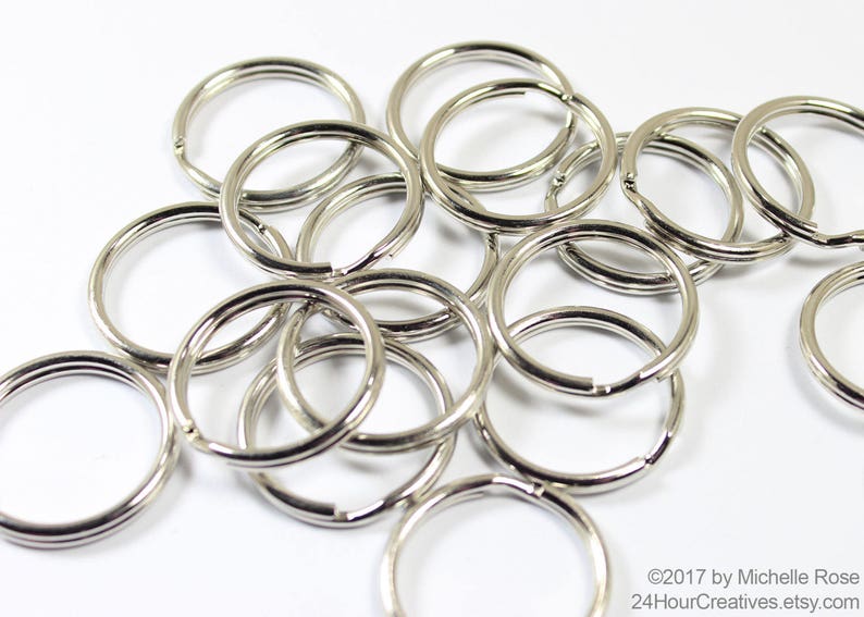28mm Silvertone Key Chain Silver Key Rings Pack of 100 Ships FAST from USA 08 Nickel-Finished Steel Split Ring Large Round Key Fob
