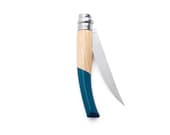 Folding Knife : Handpainted Wooden Handle in Beechwood with Dark Teal, "The India"