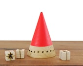 SALE - Wooden Tree and Presents : Handpainted Holiday Ornament in Coral