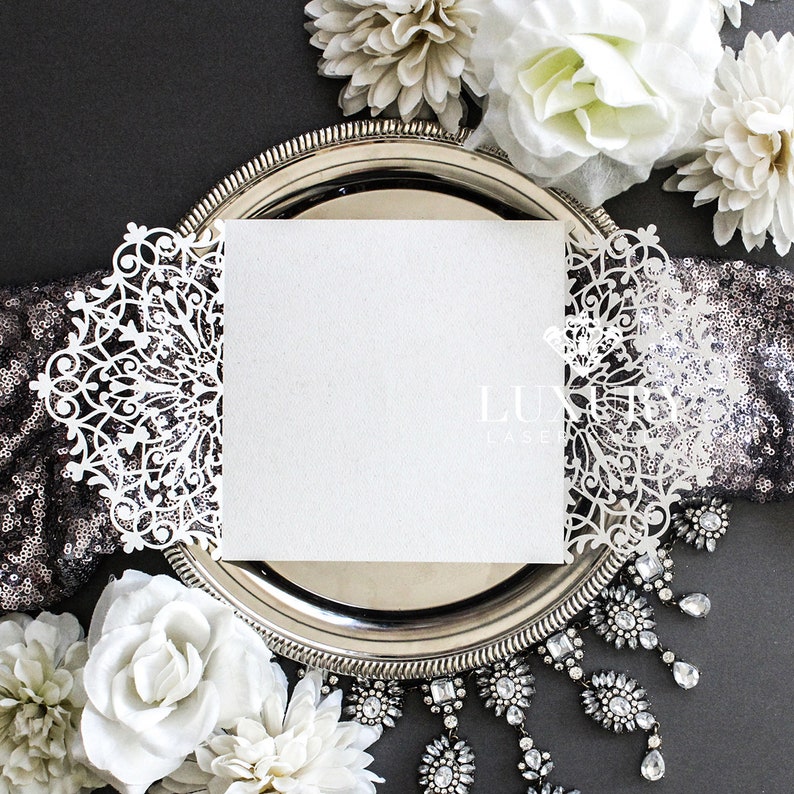 Elegant Mandala Laser Cut Invitation Diy Gatefold Wedding Etsy