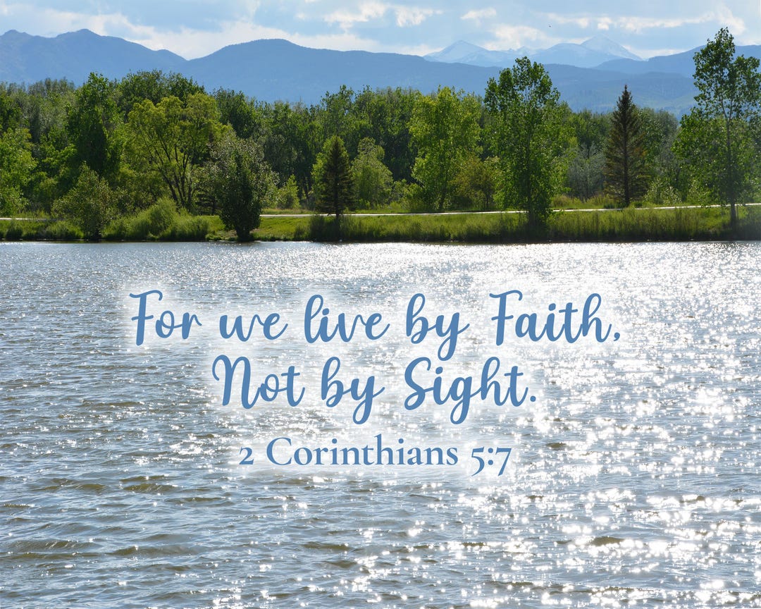 2 Corinthians 5:7 Faith Art Print, Christian Scripture Wall Decor ...