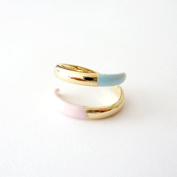 Pastel Ring. Soft Pastels. Adjustable Ring. Stackable Ring. Simple. Everyday Jewelry. Color Block.