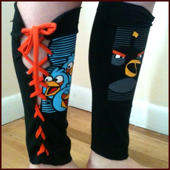 Items similar to Angry Birds Legwarmers Upcycled & Handmade on Etsy