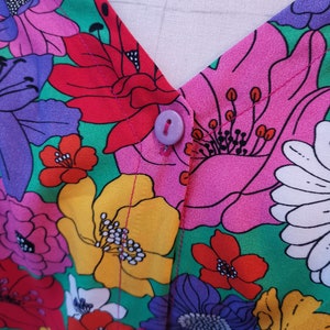 blouse shirt tunic women's blouse short sleeves multicolor print image 8