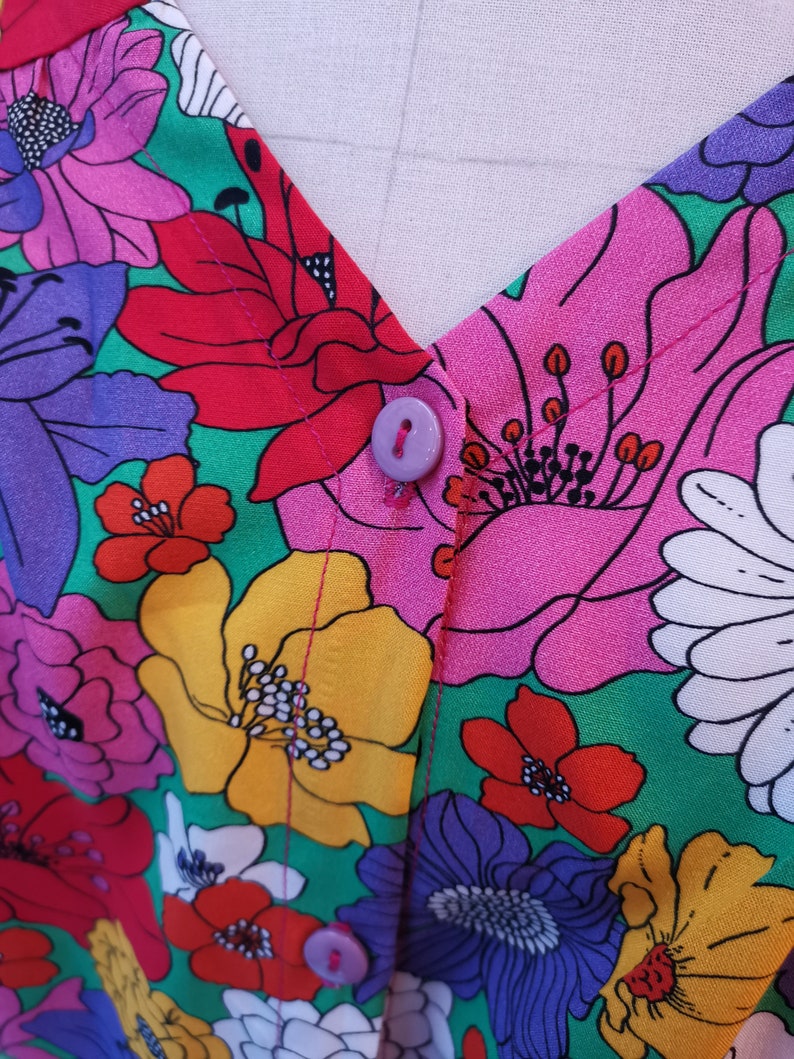 blouse shirt tunic women's blouse short sleeves multicolor print image 8