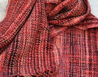 Hand Woven Pure Wool Scarf, Gothic Rose