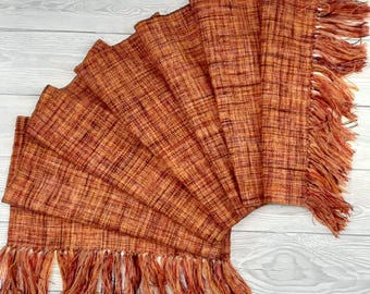 Hand Woven Pure Wool Scarf, Fire Faeries Rave