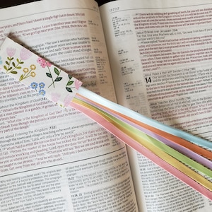 WILDFLOWER Bible bookmark ribbons/ multi ribbon book mark/Bible accessories/ journal, devotional, hymnal, planner/ book marker tassel
