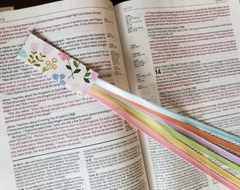 WILDFLOWER Bible bookmark ribbons/ multi ribbon book mark/Bible accessories/ journal, devotional, hymnal, planner/ book marker tassel