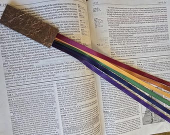 HEIRLOOM Bible bookmark ribbons/ multi page book marker/ hymnal, journal, devotional, Bible study/ Bible accessories/ Christian gift/ tassel
