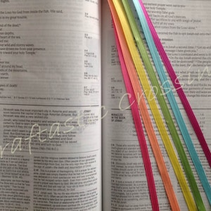 CUSTOM 6 ribbon Bible bookmark/ book marker ribbons/ multi page book mark/ tassel/ journal, devotional, hymnal/ Bible accessories/ YOU PICK
