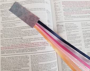 SUNSET Bible bookmark ribbons/ multi page book mark/ Bible study, devotional, hymnal, journal, planner/ Bible accessories/ Christian gift