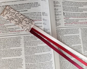 WINE Bible bookmark ribbons/ multi page ribbon book mark/ Bible accessories/ hymnal, journal, devotional, planner/ Christian gift/ tassel