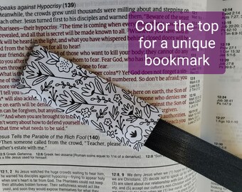 Doodles Bible Bookmark with 6 Black Ribbons