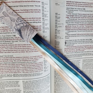 COASTAL CALM Bible bookmark ribbons/ multi page book mark/ Bible accessories/ hymnal, journal, devotional, study/ Christian gift/ tassel