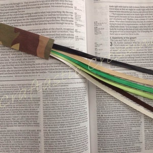CAMOUFLAGE Bible bookmark ribbons/ multi page book mark/ perfect for hymnals, devotionals, journals, Bible study