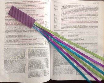 COOL BREEZE bookmark ribbons Bible study, hardcover book, hymnal, Bible accessories, journal, devotional, hymnal, handmade