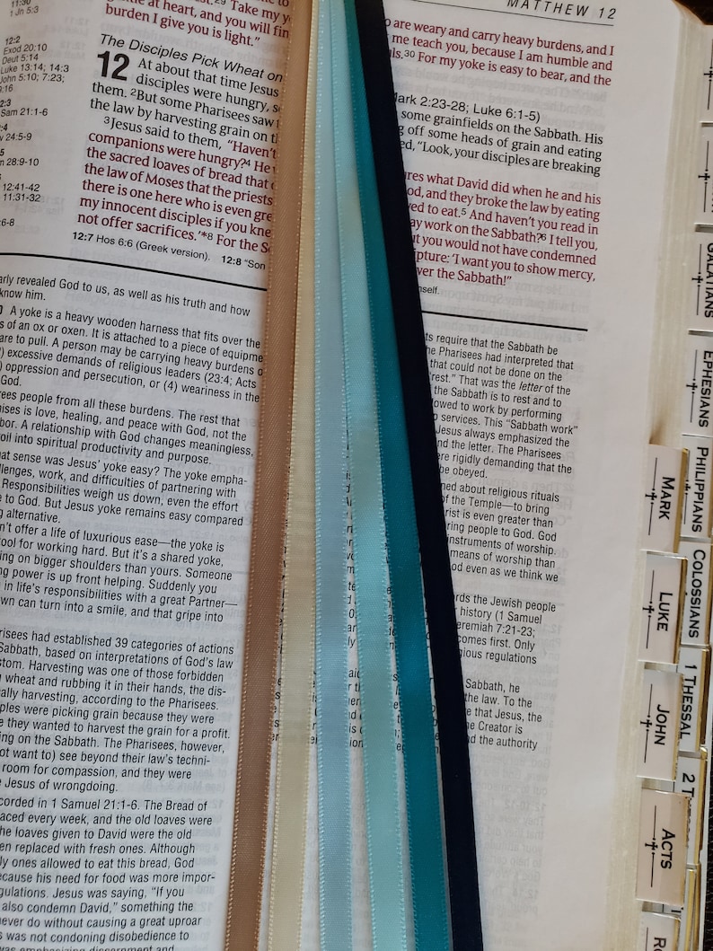COASTAL CALM Bible Bookmark Ribbons/ Multi Page Book Mark/ Bible ...