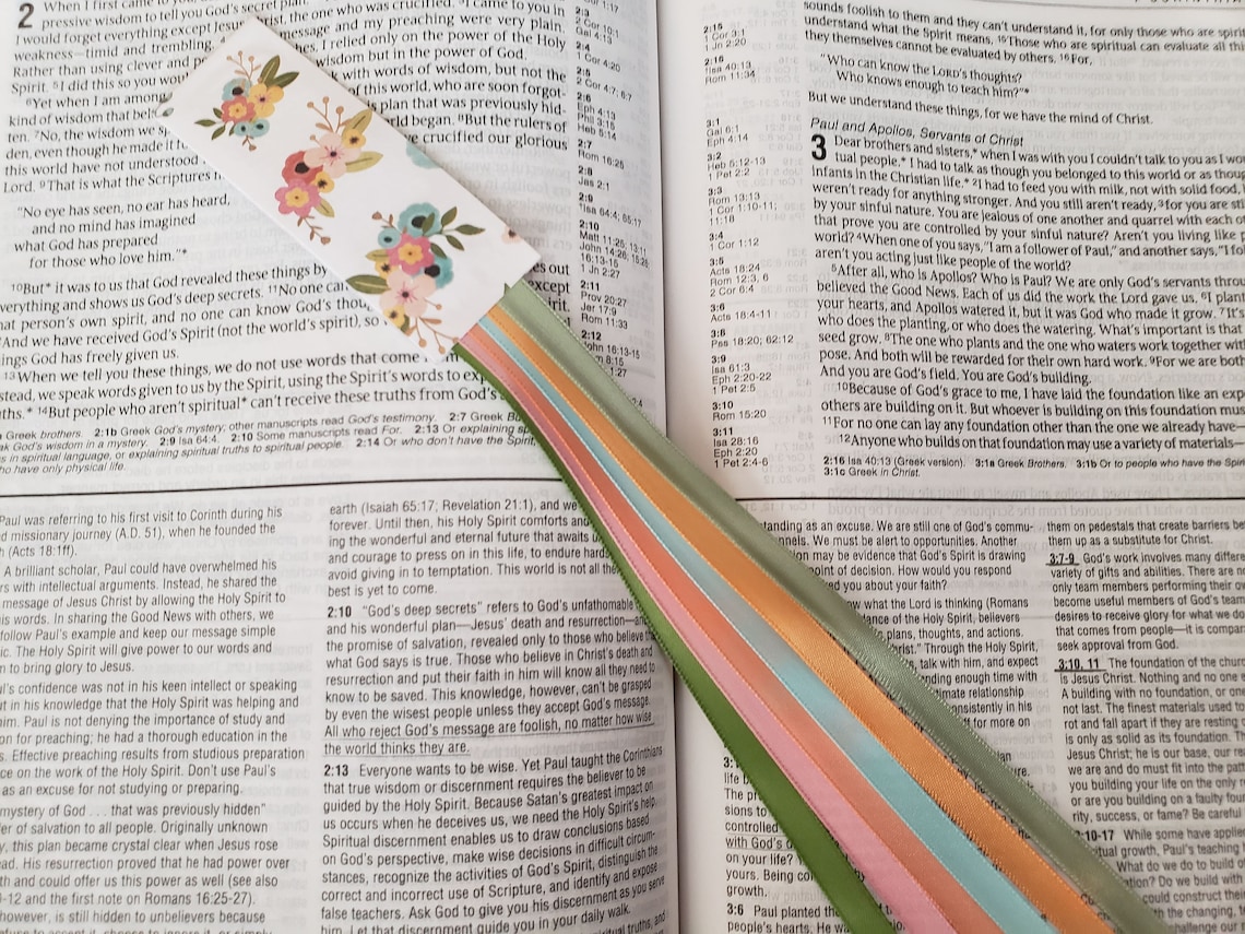 BOTANICAL BLISS Bible Bookmark Ribbons/ Multi Page Book Mark/ Bible
