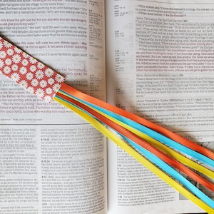 RETRO Bible bookmark ribbons/ multi ribbon book mark/ hymnals, devotionals, journals, Bible study/ Christian gift/ Bible accessories