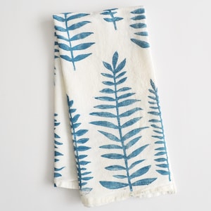 Large Flour Sack Kitchen Towel, Block Print, 100% Cotton, Handmade