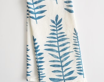 Large Flour Sack Kitchen Towel, Block Print, 100% Cotton, Handmade