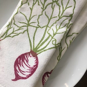 Cloth Napkins, Block Printed, Set of 4, Eco Friendly Dinner Napkins, Beet, Handmade Cotton Napkins, Reusable, Farmtable image 3