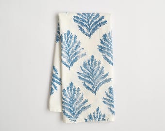 Hand Printed Frond Flour Sack Towel: Botanical Tea Towel