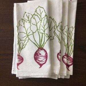 Cloth Napkins, Block Printed, Set of 4, Eco Friendly Dinner Napkins, Beet, Handmade Cotton Napkins, Reusable, Farmtable image 4