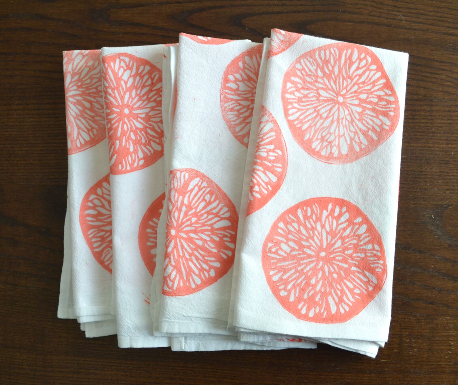Citrus Napkin Set Block Printed Napkins Cotton Cloth Etsy