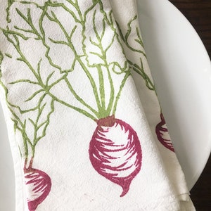 Cloth Napkins, Block Printed, Set of 4, Eco Friendly Dinner Napkins, Beet, Handmade Cotton Napkins, Reusable, Farmtable image 2