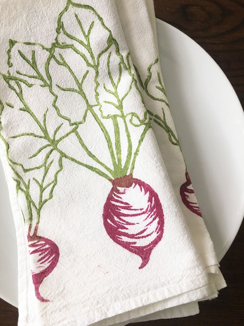 Cloth Napkins, Block Printed, Set of 4, Eco Friendly Dinner Napkins, Beet, Handmade Cotton Napkins, Reusable, Farmtable image 2