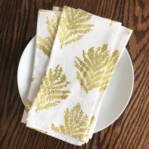 Frond Napkin Set, Cotton Napkins, Botanical Napkins, Block printed napkins, gift for mom, Cloth Napkins, Cotton Flour Sack Napkins, Set of 4 image 7