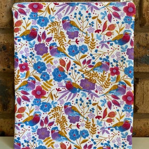 book sleeve - book bag with zipper - fits A5 journals & notebooks - floral fabric - zipper pouch