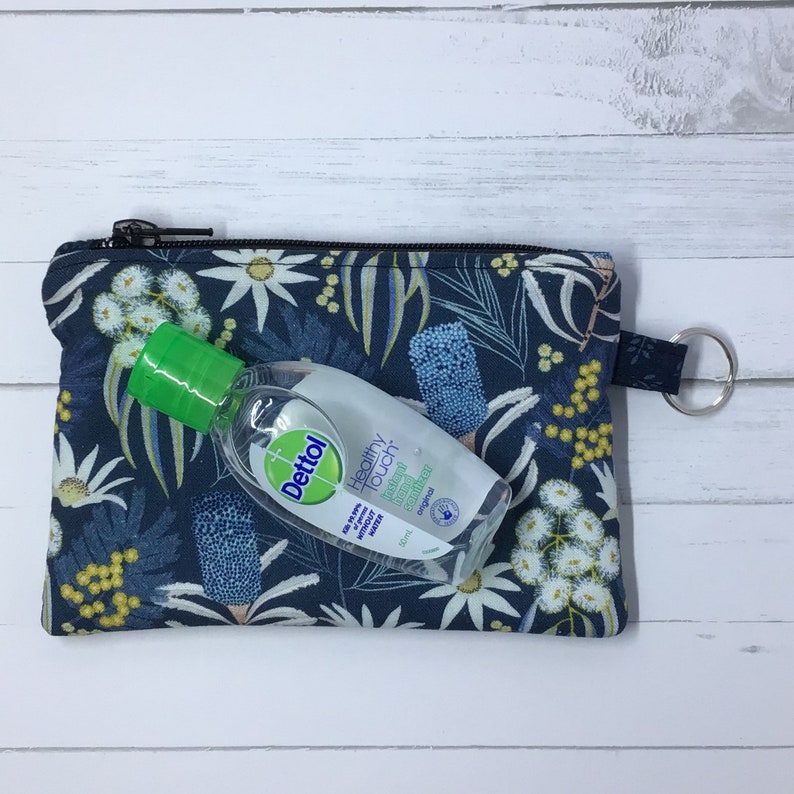Coin Purse Zipper Pouch Blue Floral Purse Organiser Etsy Australia